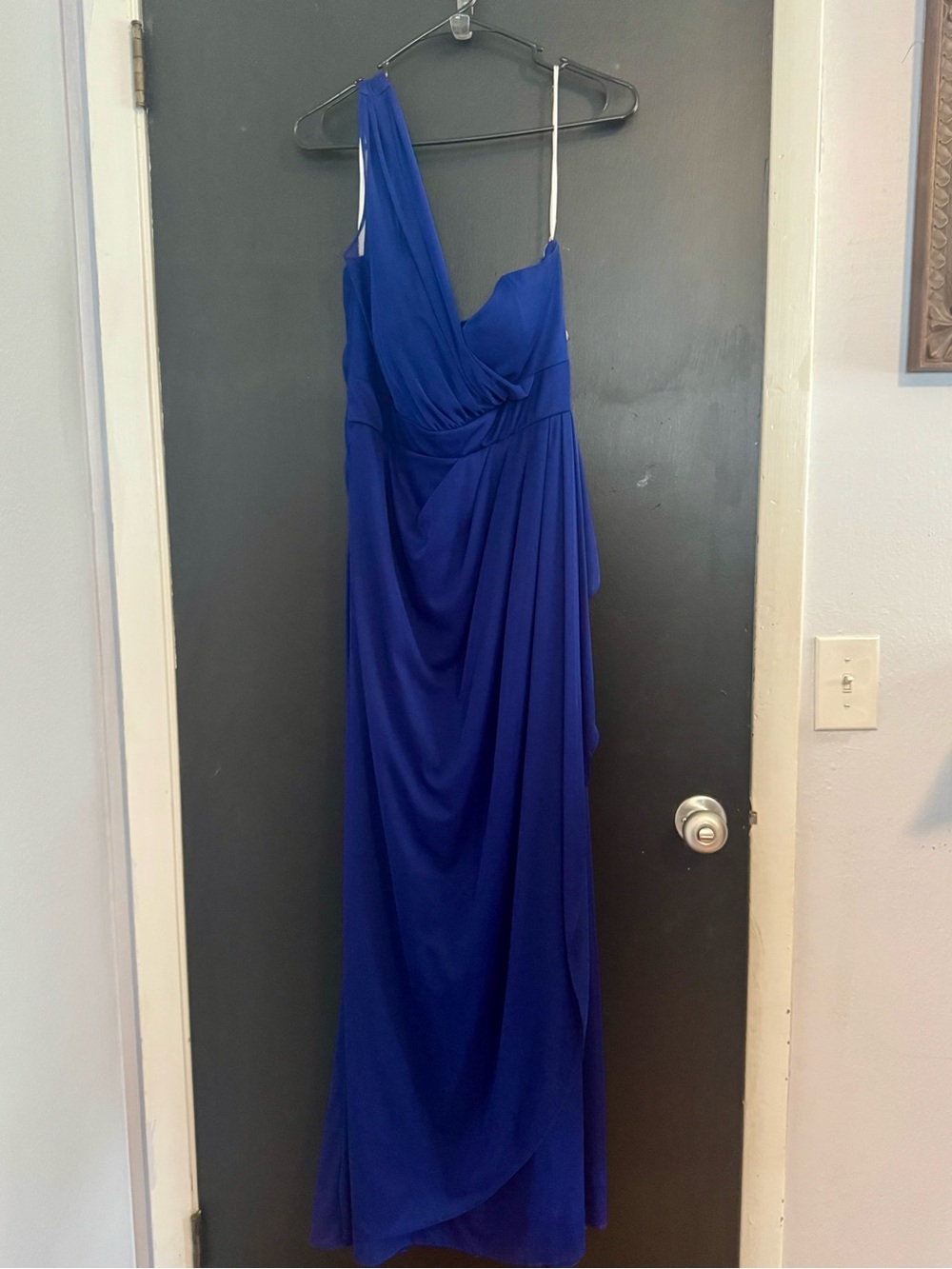 Xscape One-Shoulder Royal Blue Evening Gown